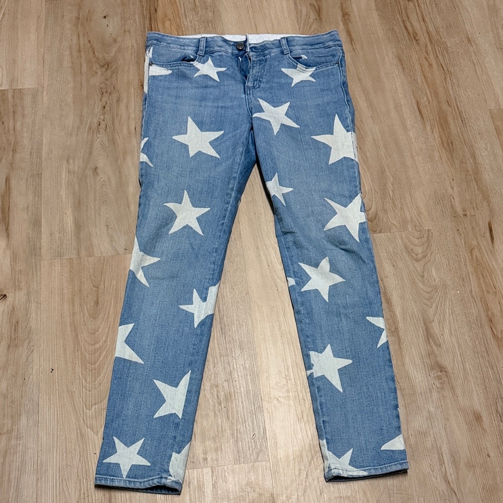Stella McCartney Blue Jeans with White Star Design